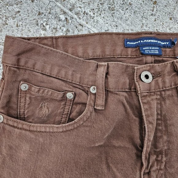 Ralph Lauren Sport Women Jeans Brown Cotton Denim Slim Jeans Size 28 - Picture 5 of 9